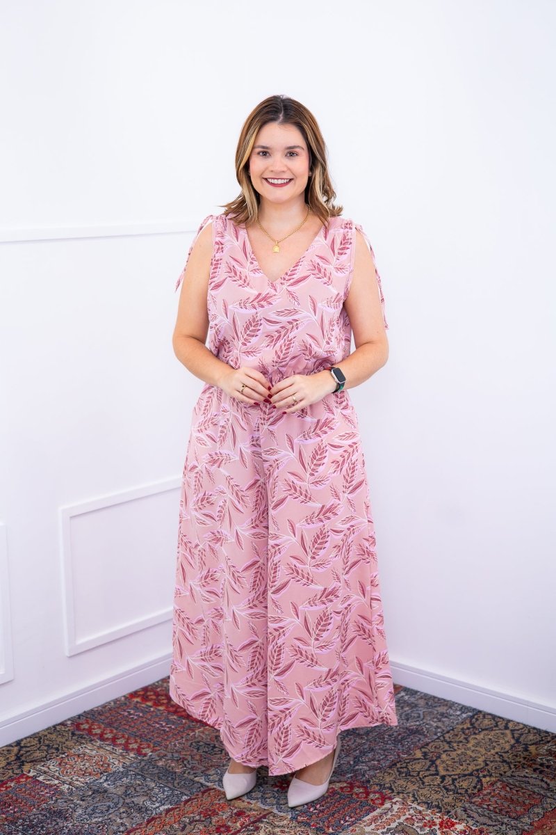 Macacão Caribe - Pantalona em Crepe com Decote V