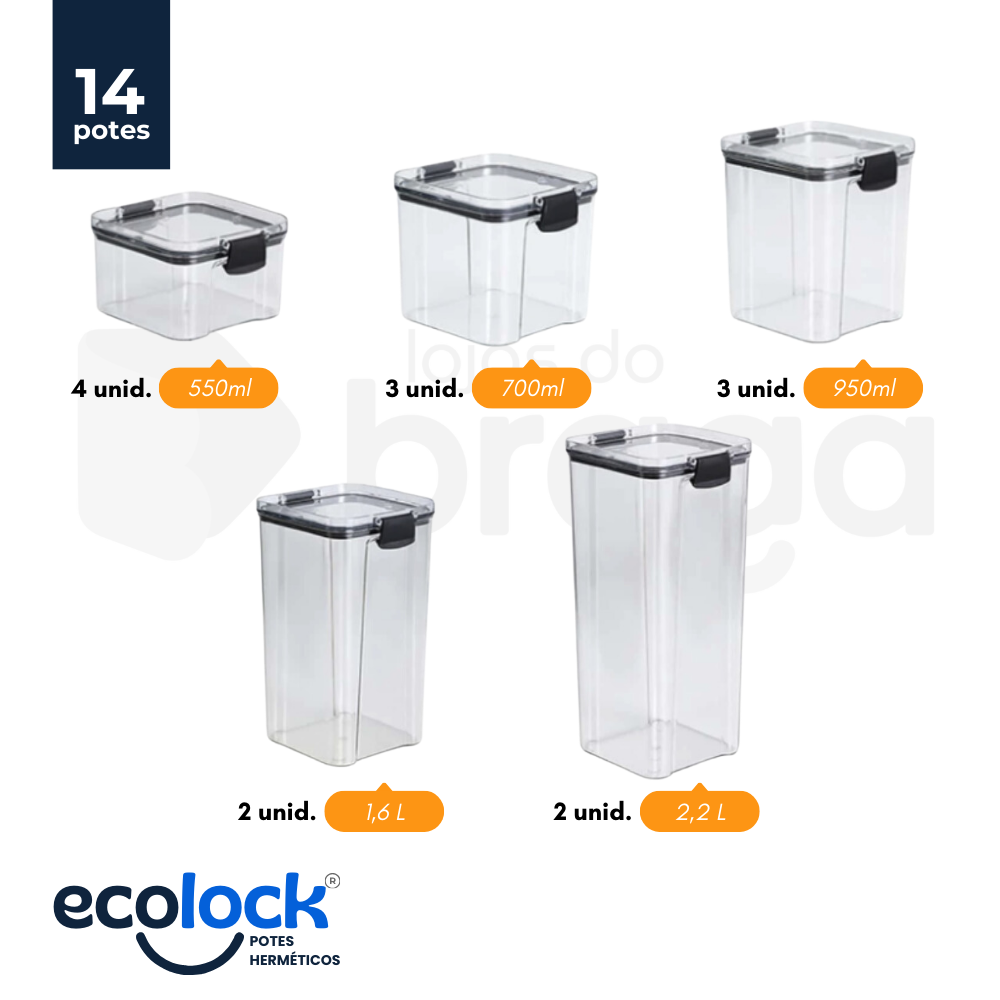 EcoLock™ - Kit Potes Herméticos de Vidro + (Brindes Exclusivos)