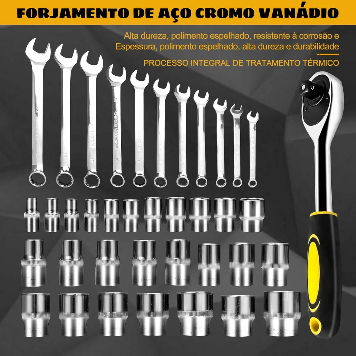 🔥Kit Jogo De Ferramenta Maleta 110 Peças Soquete Chave Preto - Premium🔥